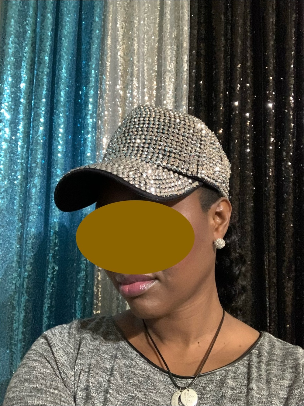Gold Rhinestone Cap - Picture 6 of 7